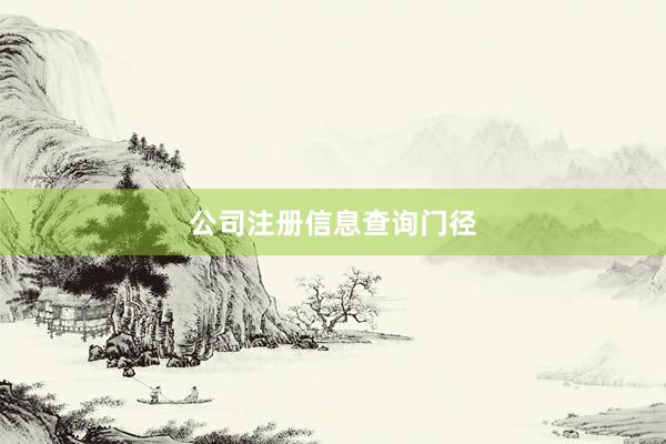 公司注册信息查询门径