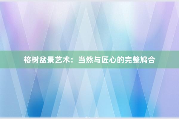 榕树盆景艺术：当然与匠心的完整鸠合